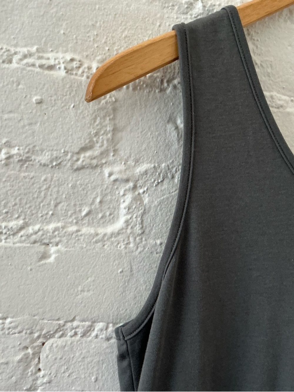 Indigenous Organic Cotton Dress Dark Gray V-Neck Minimalist Fair Trade Quality L - Picture 5 of 11